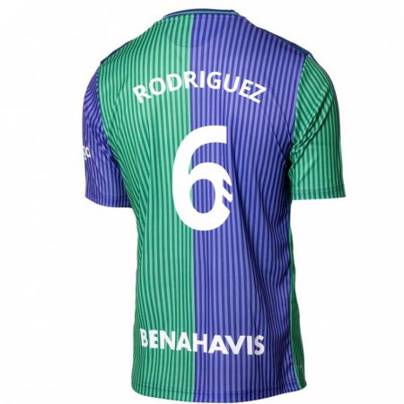 Kandiny Homme Maillot Rafa Rodríguez #6 Vert Bleu Tenues Extérieur 2023/24 T-Shirt