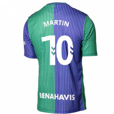 Kandiny Homme Maillot Jesús Martín #10 Vert Bleu Tenues Extérieur 2023/24 T-Shirt