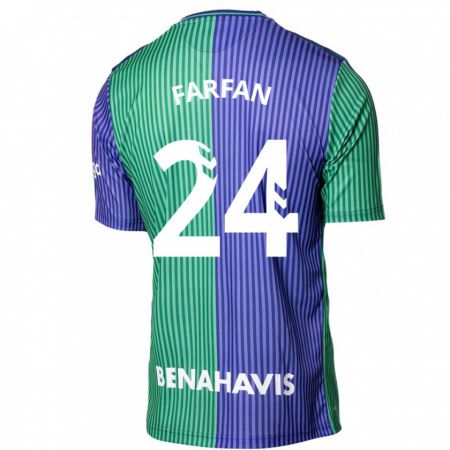 Kandiny Homme Maillot María Farfán #24 Vert Bleu Tenues Extérieur 2023/24 T-Shirt