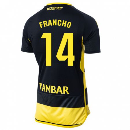 Kandiny Homme Maillot Francho Serrano #14 Noir Jaune Tenues Extérieur 2023/24 T-Shirt