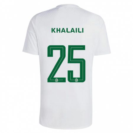 Kandiny Homme Maillot Anan Khalaili #25 Vert Bleu Tenues Extérieur 2023/24 T-Shirt