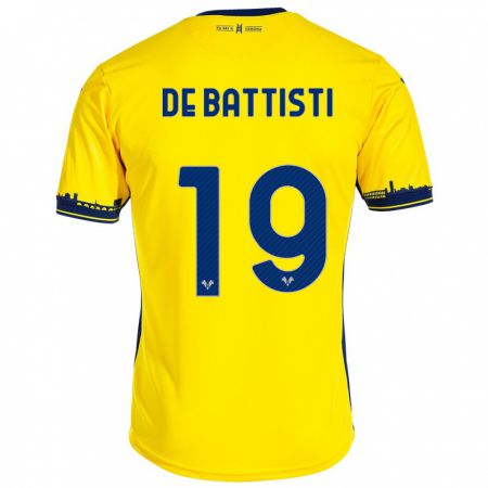 Kandiny Homme Maillot Davide De Battisti #19 Jaune Tenues Extérieur 2023/24 T-Shirt