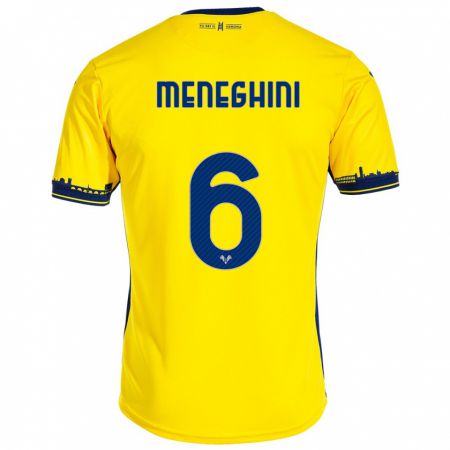 Kandiny Homme Maillot Sofia Meneghini #6 Jaune Tenues Extérieur 2023/24 T-Shirt