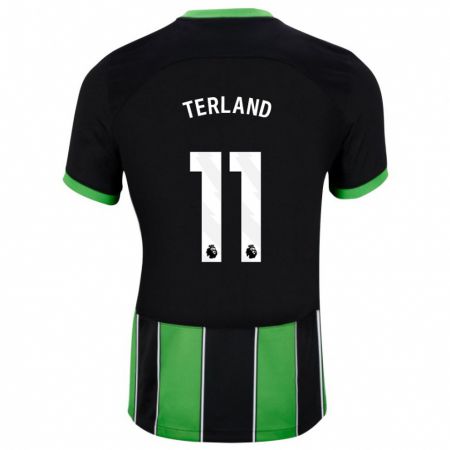 Kandiny Homme Maillot Elisabeth Terland #11 Vert Noir Tenues Extérieur 2023/24 T-Shirt