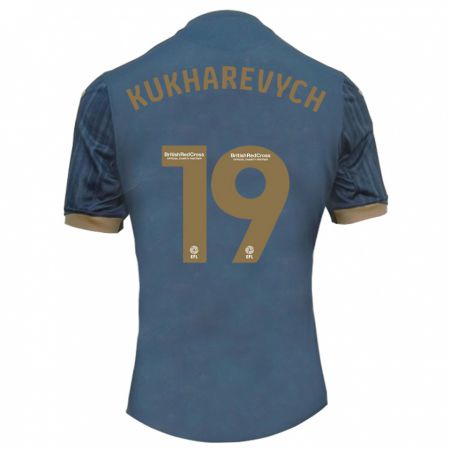 Kandiny Homme Maillot Mykola Kukharevych #19 Sarcelle Foncée Tenues Extérieur 2023/24 T-Shirt