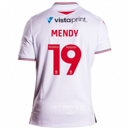 Kandiny Homme Maillot Jacob Mendy #19 Blanc Tenues Extérieur 2023/24 T-Shirt