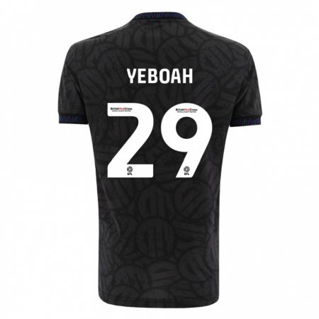 Kandiny Homme Maillot Ephraim Yeboah #29 Noir Tenues Extérieur 2023/24 T-Shirt