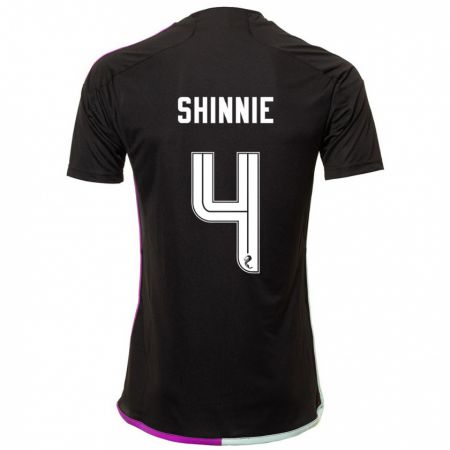 Kandiny Homme Maillot Graeme Shinnie #4 Noir Tenues Extérieur 2023/24 T-Shirt