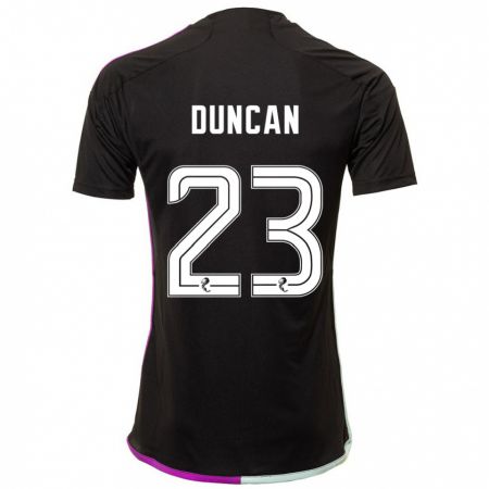 Kandiny Homme Maillot Ryan Duncan #23 Noir Tenues Extérieur 2023/24 T-Shirt