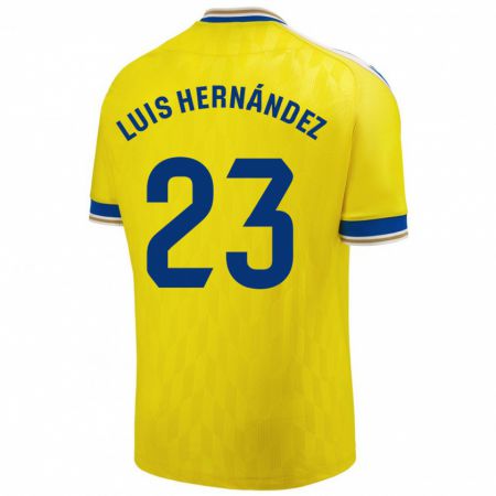 Kandiny Femme Maillot Luis Hernández #23 Jaune Tenues Domicile 2023/24 T-Shirt