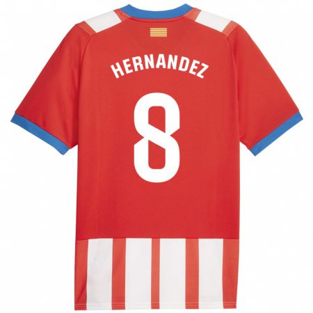 Kandiny Femme Maillot Sofia Hernández #8 Rouge Blanc Tenues Domicile 2023/24 T-Shirt