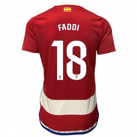 Kandiny Femme Maillot Inés Faddi #18 Rouge Tenues Domicile 2023/24 T-Shirt