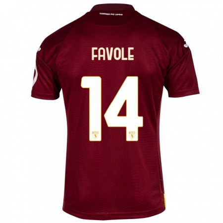 Kandiny Femme Maillot Annalisa Favole #14 Rouge Foncé Tenues Domicile 2023/24 T-Shirt