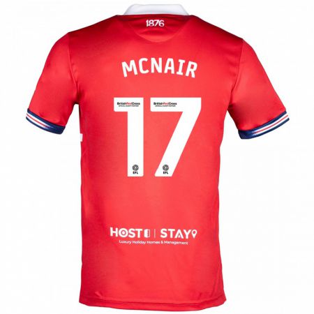 Kandiny Femme Maillot Paddy Mcnair #17 Rouge Tenues Domicile 2023/24 T-Shirt