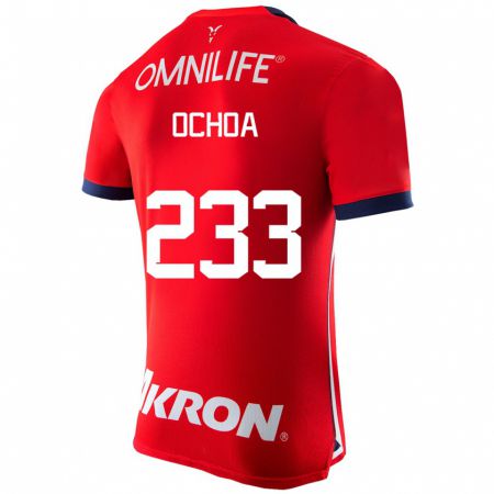 Kandiny Femme Maillot Diego Ochoa #233 Rouge Tenues Domicile 2023/24 T-Shirt