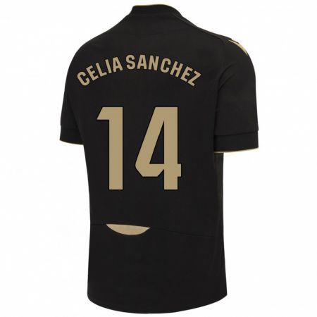 Kandiny Femme Maillot Celia Sánchez García #14 Noir Tenues Extérieur 2023/24 T-Shirt