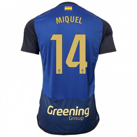 Kandiny Femme Maillot Ignasi Miquel #14 Marin Tenues Extérieur 2023/24 T-Shirt