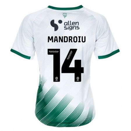 Kandiny Femme Maillot Daniel Mandroiu #14 Blanc Tenues Extérieur 2023/24 T-Shirt