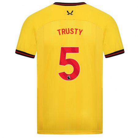 Kandiny Femme Maillot Auston Trusty #5 Jaune Tenues Extérieur 2023/24 T-Shirt