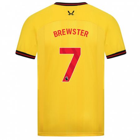 Kandiny Femme Maillot Rhian Brewster #7 Jaune Tenues Extérieur 2023/24 T-Shirt