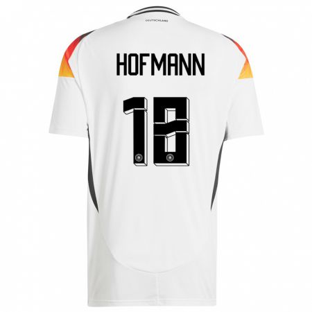 Kandiny Enfant Maillot Allemagne Jonas Hofmann #18 Blanc Tenues Domicile 24-26 T-Shirt