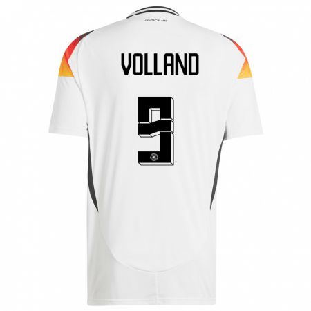 Kandiny Enfant Maillot Allemagne Kevin Volland #9 Blanc Tenues Domicile 24-26 T-Shirt