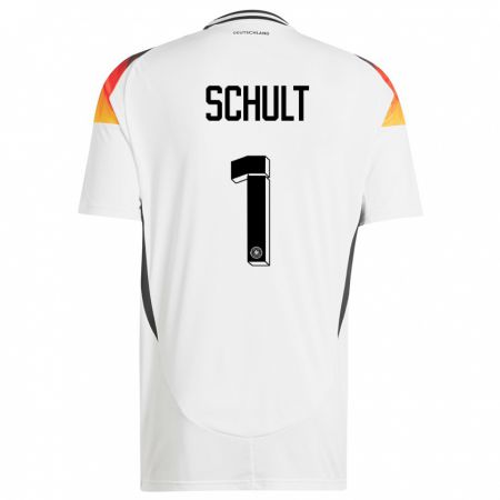 Kandiny Enfant Maillot Allemagne Almuth Schult #1 Blanc Tenues Domicile 24-26 T-Shirt