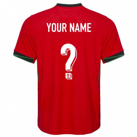 Kandiny Enfant Maillot Portugal Votre Nom #0 Rouge Tenues Domicile 24-26 T-Shirt