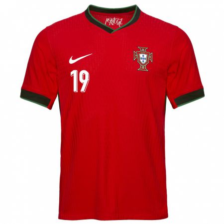Kandiny Enfant Maillot Portugal Rodrigo Ribeiro #19 Rouge Tenues Domicile 24-26 T-Shirt