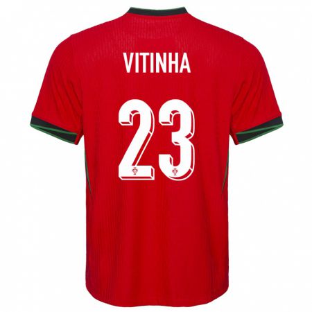 Kandiny Enfant Maillot Portugal Vitinha #23 Rouge Tenues Domicile 24-26 T-Shirt