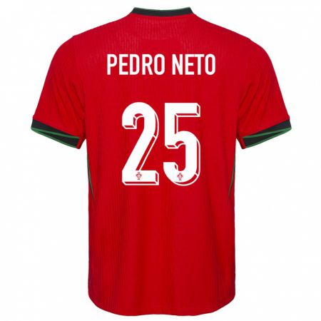 Kandiny Enfant Maillot Portugal Pedro Neto #25 Rouge Tenues Domicile 24-26 T-Shirt
