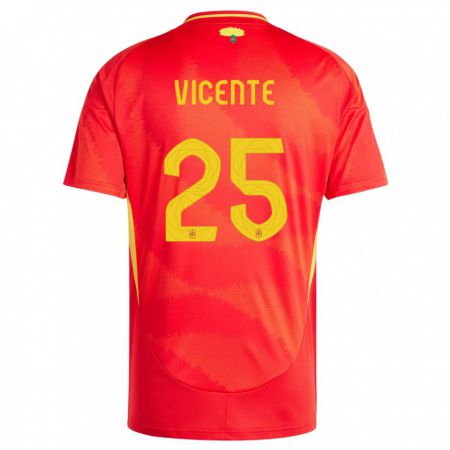 Kandiny Enfant Maillot Espagne Ainhoa Vicente #25 Rouge Tenues Domicile 24-26 T-Shirt