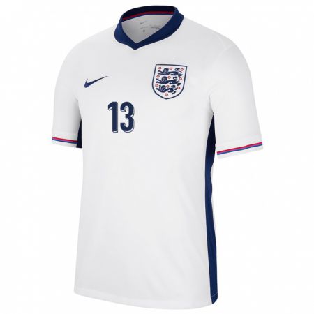 Kandiny Enfant Maillot Angleterre Aaron Ramsdale #13 Blanc Tenues Domicile 24-26 T-Shirt