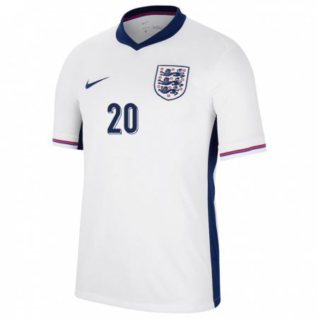 Kandiny Enfant Maillot Angleterre Jarrod Bowen #20 Blanc Tenues Domicile 24-26 T-Shirt