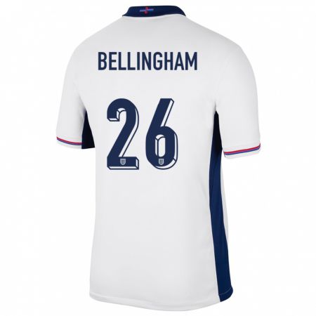 Kandiny Enfant Maillot Angleterre Jude Bellingham #10 Blanc Tenues Domicile 24-26 T-Shirt