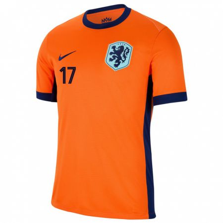 Kandiny Enfant Maillot Pays-Bas Yoram Boerhout #17 Orange Tenues Domicile 24-26 T-Shirt