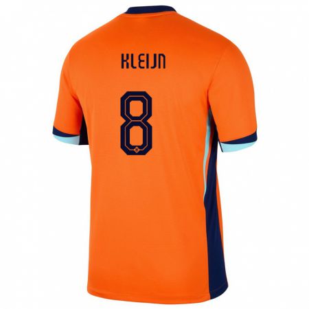 Kandiny Enfant Maillot Pays-Bas Mike Kleijn #8 Orange Tenues Domicile 24-26 T-Shirt