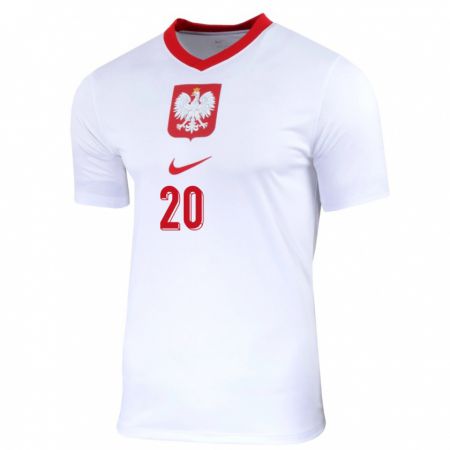 Kandiny Enfant Maillot Pologne Sebastian Szymanski #20 Blanc Tenues Domicile 24-26 T-Shirt