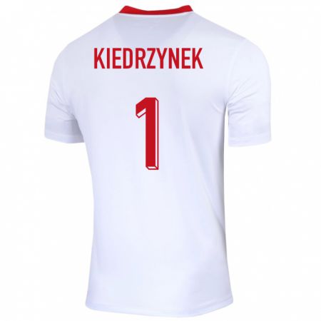 Kandiny Enfant Maillot Pologne Katarzyna Kiedrzynek #1 Blanc Tenues Domicile 24-26 T-Shirt