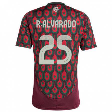 Kandiny Enfant Maillot Mexique Roberto Alvarado #25 Bordeaux Tenues Domicile 24-26 T-Shirt