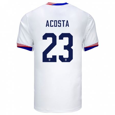 Kandiny Enfant Maillot États-Unis Kellyn Acosta #23 Blanc Tenues Domicile 24-26 T-Shirt