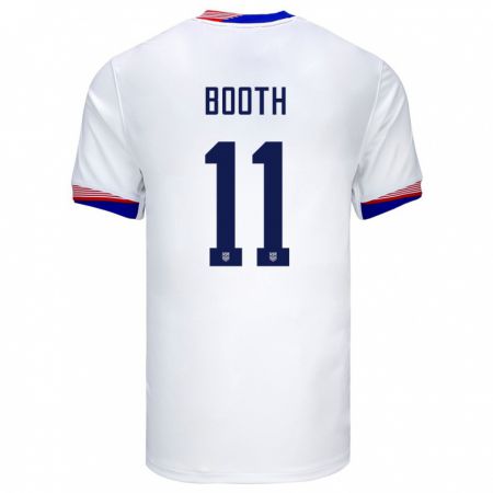 Kandiny Enfant Maillot États-Unis Zach Booth #11 Blanc Tenues Domicile 24-26 T-Shirt