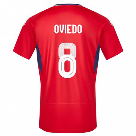 Kandiny Enfant Maillot Costa Rica Bryan Oviedo #8 Rouge Tenues Domicile 24-26 T-Shirt