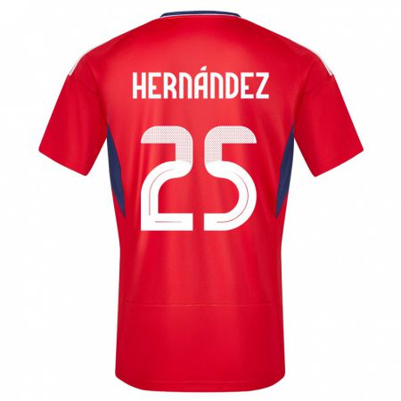 Kandiny Enfant Maillot Costa Rica Anthony Hernandez #25 Rouge Tenues Domicile 24-26 T-Shirt