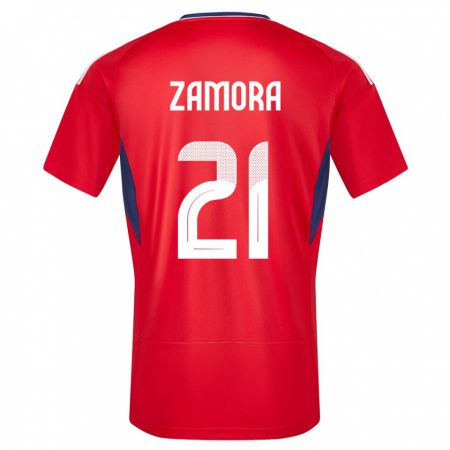 Kandiny Enfant Maillot Costa Rica Alvaro Zamora #21 Rouge Tenues Domicile 24-26 T-Shirt