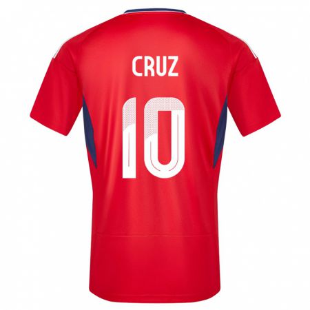 Kandiny Enfant Maillot Costa Rica Shirley Cruz #10 Rouge Tenues Domicile 24-26 T-Shirt