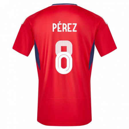 Kandiny Enfant Maillot Costa Rica Creichel Perez #8 Rouge Tenues Domicile 24-26 T-Shirt