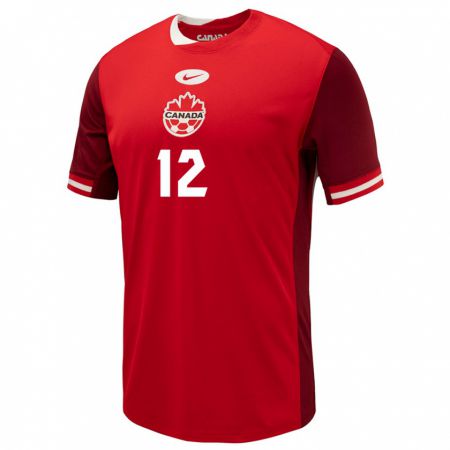 Kandiny Enfant Maillot Canada Christine Sinclair #12 Rouge Tenues Domicile 24-26 T-Shirt