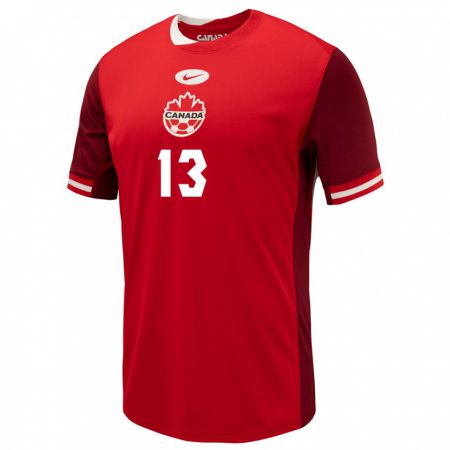 Kandiny Enfant Maillot Canada Sophie Schmidt #13 Rouge Tenues Domicile 24-26 T-Shirt