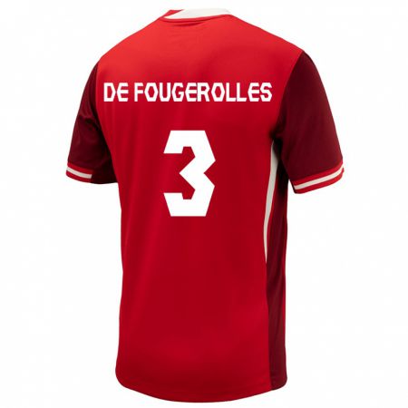 Kandiny Enfant Maillot Canada Luc De Fougerolles #3 Rouge Tenues Domicile 24-26 T-Shirt